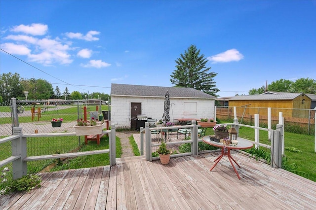 3732 6th St, Superior, WI 54880 - wooden terrace featuring outdoor dining space