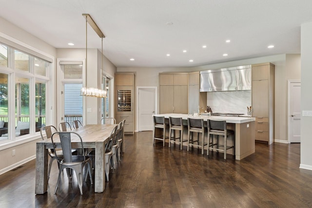 2 Red Forest Ln, North Oaks, MN 55127 - dining space featuring dark wood-style floors and recessed lighting