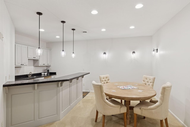 2 Red Forest Ln, North Oaks, MN 55127 - dining area featuring recessed lighting and light colored carpet
