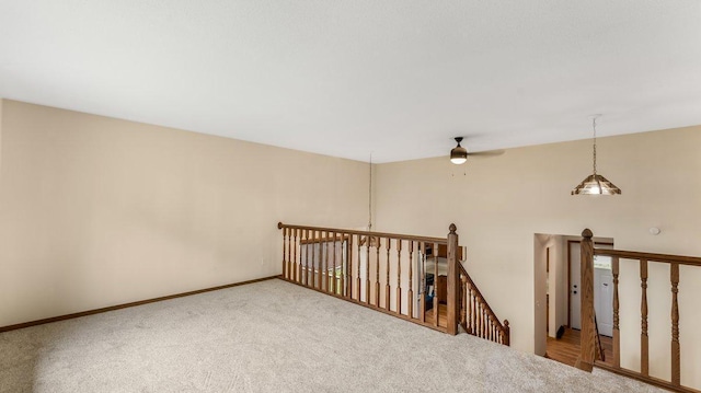 337 9 1/2 St N, Sauk Rapids, MN 56379 - stairs featuring carpet and a ceiling fan