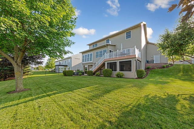 1904 Rock Ridge Ln, Saint Peter, MN 56082 - rear view of house featuring stairway and a deck
