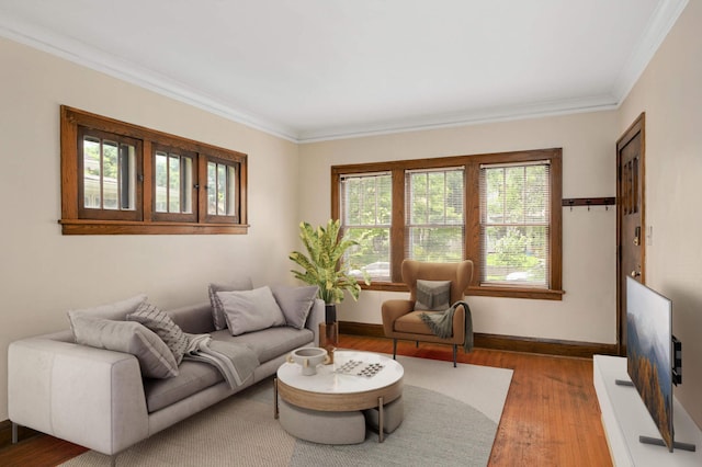 3809 41st Ave S, Minneapolis, MN 55406 - living area featuring crown molding and wood finished floors