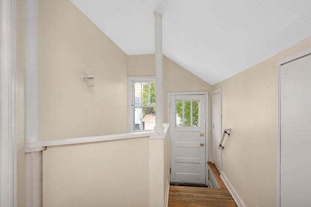 3809 41st Ave S, Minneapolis, MN 55406 - entryway featuring lofted ceiling and wood finished floors