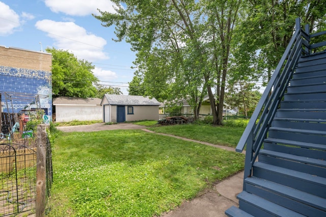 3809 41st Ave S, Minneapolis, MN 55406 - view of yard featuring stairway and an outdoor structure