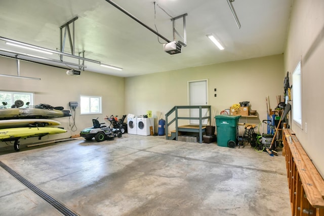 30534 County Highway 12, Dalton, MN 56324 - garage featuring separate washer and dryer and a garage door opener