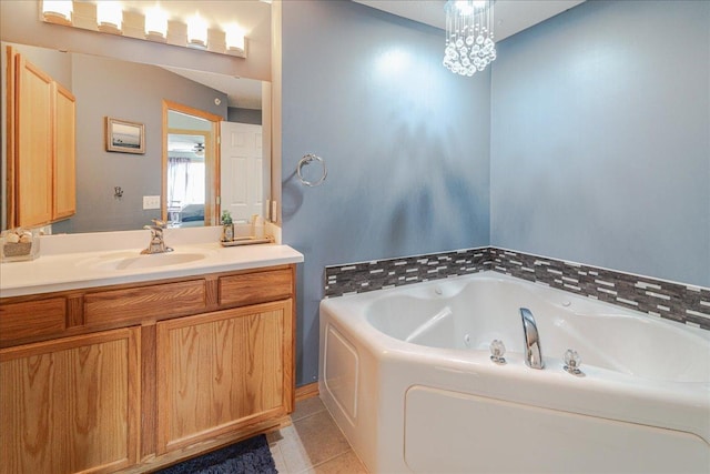 4363 Victor Path Unit 7, Hugo, MN 55038 - full bath with a jetted tub, vanity, and tile patterned flooring