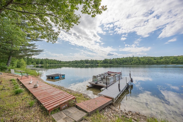 1618 Maple Shores Ln NE, Longville, MN 56655 - dock featuring a water view and a forest view