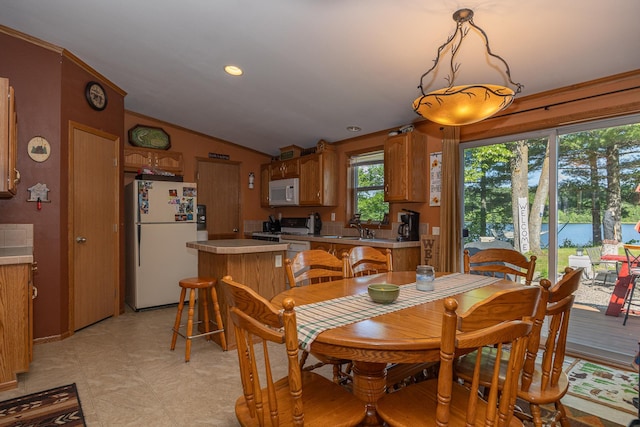1618 Maple Shores Ln NE, Longville, MN 56655 - dining space with lofted ceiling and crown molding
