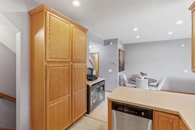 13659 Brick Path, Rosemount, MN 55068 - kitchen with stainless steel dishwasher, recessed lighting, light countertops, and a textured ceiling