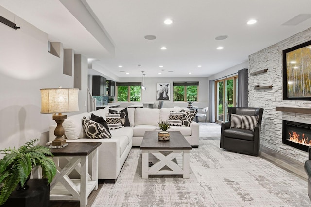 3027 135th Ave NE, Ham Lake, MN 55304 - living room with recessed lighting and a fireplace