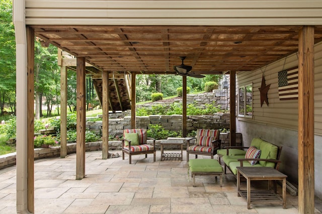3027 135th Ave NE, Ham Lake, MN 55304 - view of patio featuring a ceiling fan and outdoor lounge area