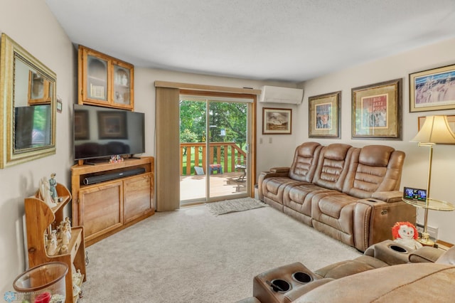 2744 32nd St S, Moorhead, MN 56560 - carpeted living room featuring a wall mounted air conditioner
