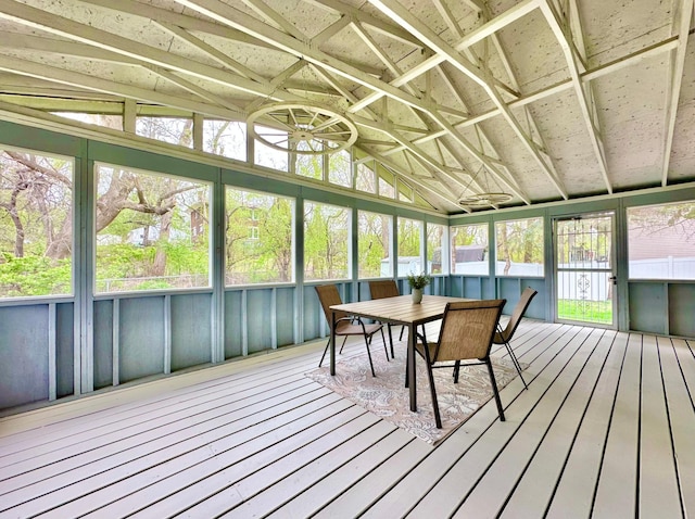 809 Wagon Wheel Trl, Mendota Heights, MN 55120 - sunroom featuring vaulted ceiling and outdoor dining space