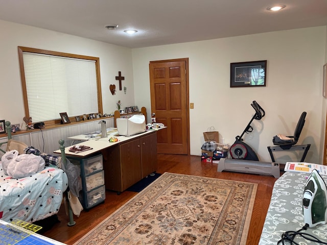 640 Meadowlark Ln, Eden Valley, MN 55329 - office with dark wood-style floors and recessed lighting