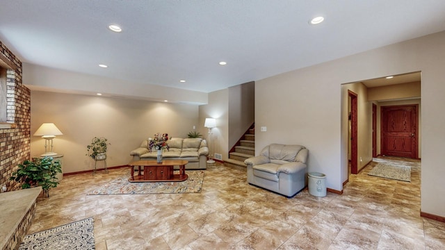 6317 Oak Meadow Ln NW, Rochester, MN 55901 - living area featuring stairs and recessed lighting