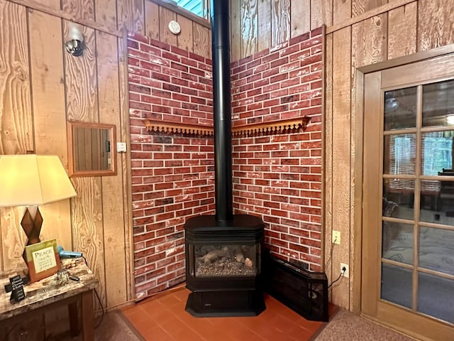 87102 Alder Loop, Sturgeon Lake, MN 55783 - detailed view of a wood stove and wood walls