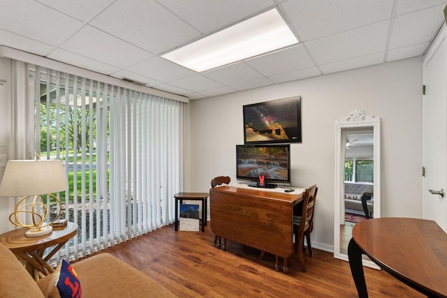 8447 Morgan Ln, Eden Prairie, MN 55347 - home office featuring wood finished floors and a drop ceiling