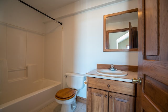 1757 325th Ave, West Sweden Twp, WI 54837 - bathroom with vanity, tile patterned flooring, and washtub / shower combination