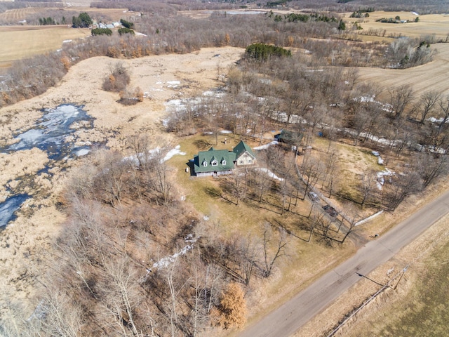 1757 325th Ave, West Sweden Twp, WI 54837 - aerial view of property's location with rural landscape