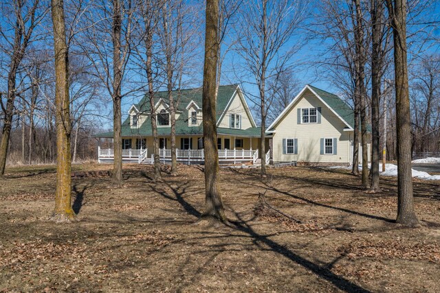 1757 325th Ave, West Sweden Twp, WI 54837 - cape cod-style house featuring covered porch