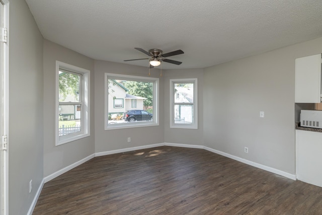 269 Chestnut St, Ellsworth, WI 54011 - unfurnished room with dark wood-style floors, ceiling fan, and a textured ceiling