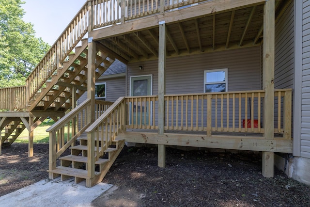 269 Chestnut St, Ellsworth, WI 54011 - wooden terrace featuring stairs