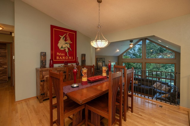 175 6th Ln NE, Oronoco, MN 55960 - dining room with lofted ceiling and light wood-style flooring