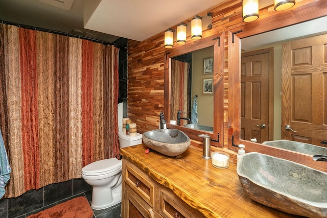 175 6th Ln NE, Oronoco, MN 55960 - full bathroom with vanity, tile patterned flooring, and a shower with shower curtain