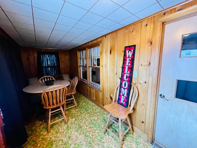 223 4th St, Virginia, MN 55792 - dining space with wooden walls
