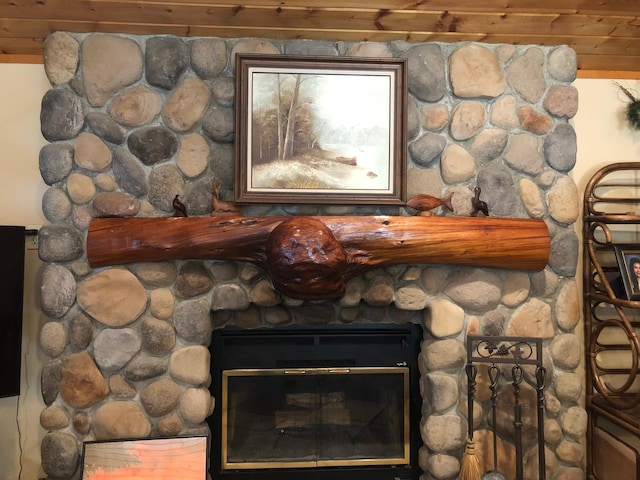11160 Ottertail Point Dr NW, Cass Lake, MN 56633 - detailed view of a stone fireplace