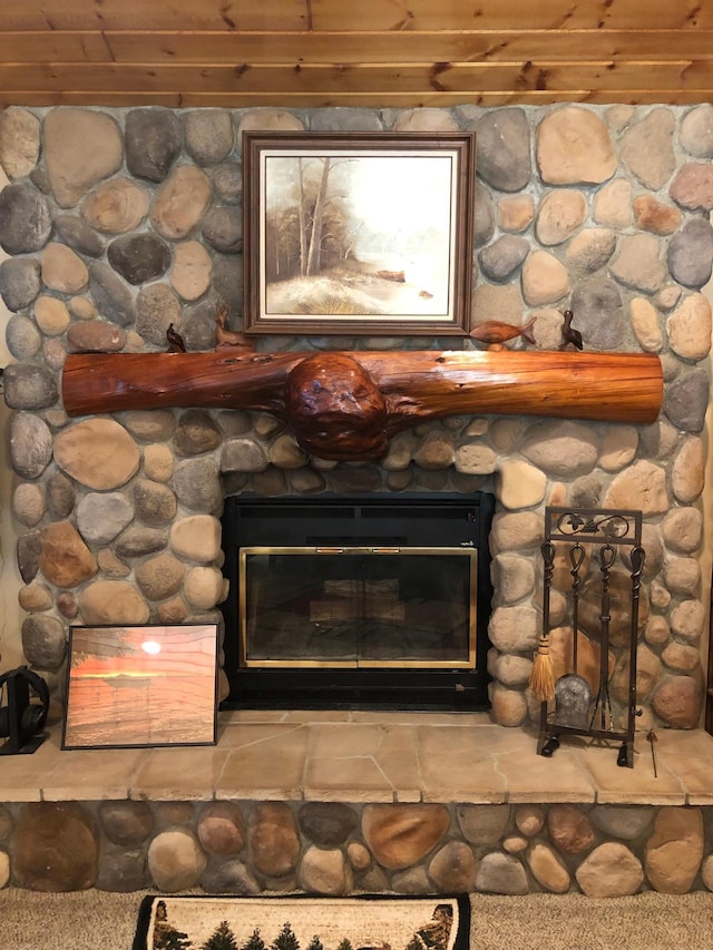11160 Ottertail Point Dr NW, Cass Lake, MN 56633 - detailed view of a fireplace