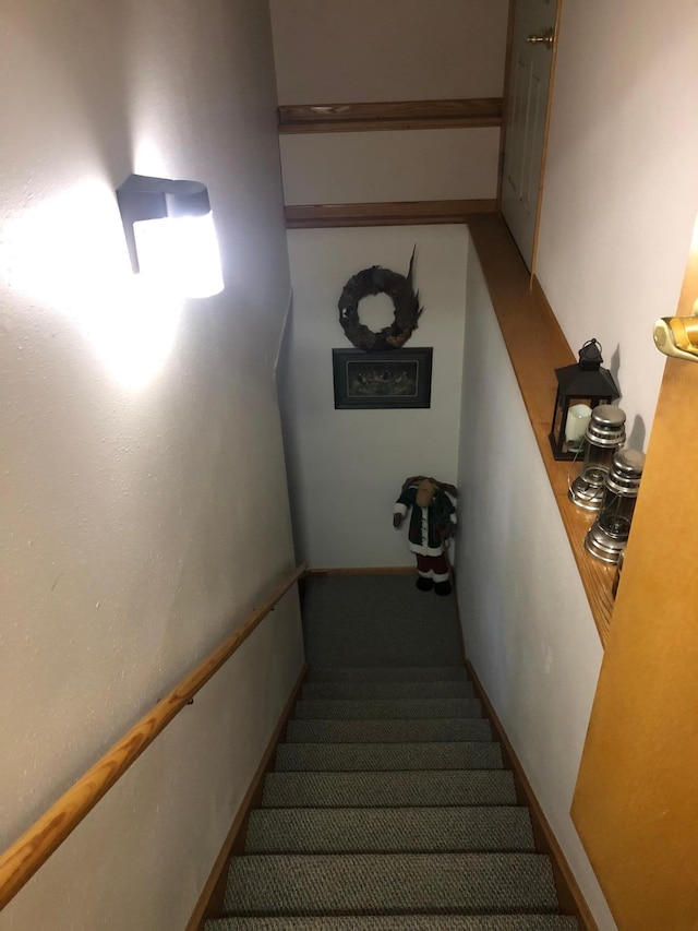 11160 Ottertail Point Dr NW, Cass Lake, MN 56633 - staircase with carpet flooring