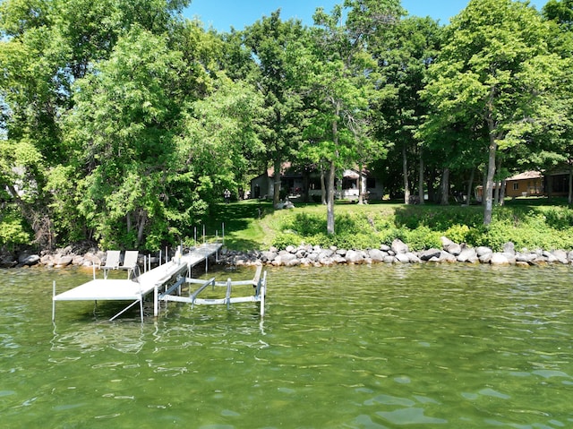 11160 Ottertail Point Dr NW, Cass Lake, MN 56633 - dock area featuring boat lift and a water view