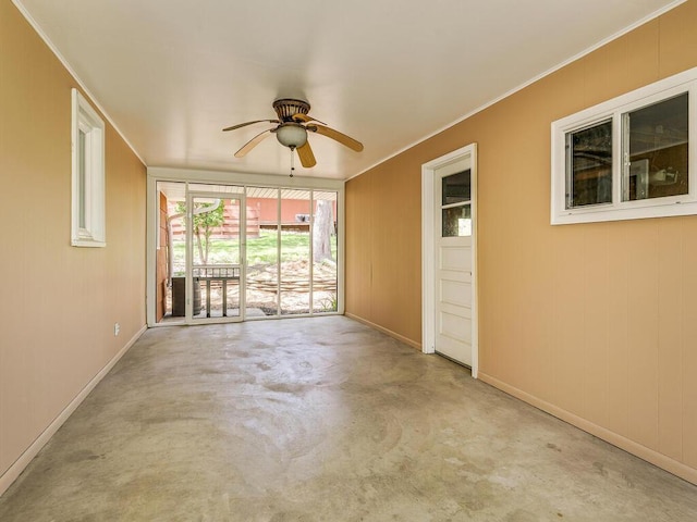 7651 86th St, Bloomington, MN 55438 - carpeted empty room featuring ceiling fan and ornamental molding