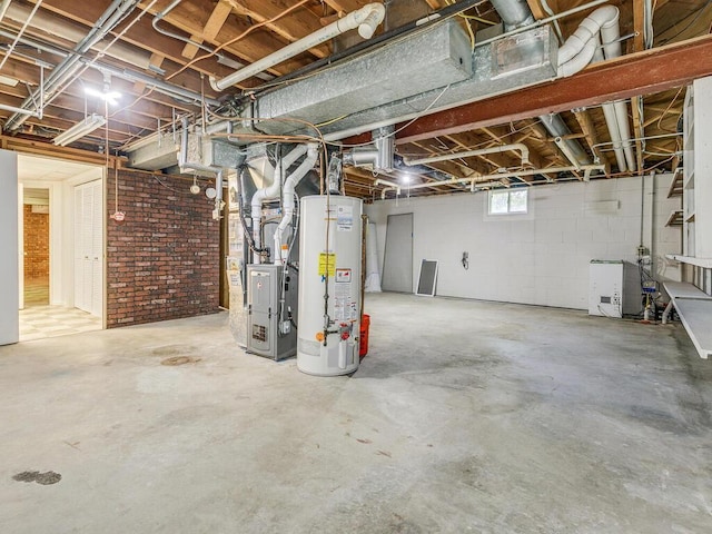 7651 86th St, Bloomington, MN 55438 - below grade area featuring gas water heater and heating unit