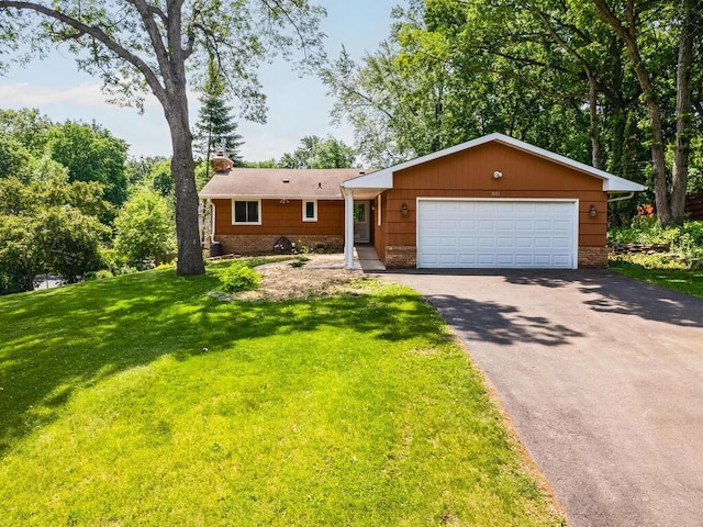 7651 86th St, Bloomington, MN 55438 - ranch-style home with a front lawn and a chimney
