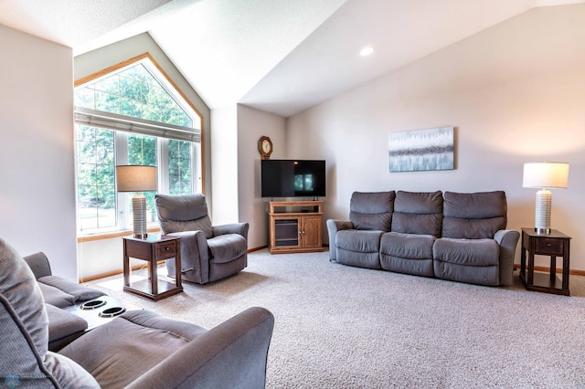 152 17th Ave W, West Fargo, ND 58078 - carpeted living room featuring vaulted ceiling