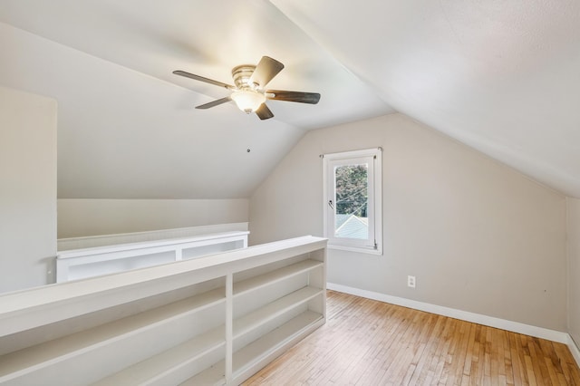 1215 Palace Ave, Saint Paul, MN 55105 - bonus room featuring hardwood / wood-style floors, vaulted ceiling, and ceiling fan