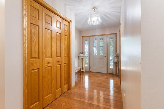 3170 Stark Rd, Fish Lake Twp, MN 55032 - entrance foyer with a chandelier and light wood-style flooring