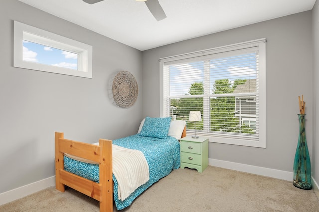 677 Sandstone Cir, Orono, MN 55356 - bedroom featuring light carpet and ceiling fan