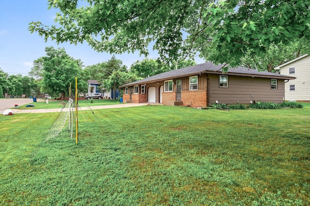 800-802 Parkview Ln, Champlin, MN 55316 - single story home with a garage, a front lawn, brick siding, and driveway