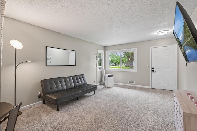 800-802 Parkview Ln, Champlin, MN 55316 - carpeted living room with a textured ceiling and baseboards
