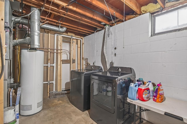800-802 Parkview Ln, Champlin, MN 55316 - washroom featuring water heater and washing machine and dryer
