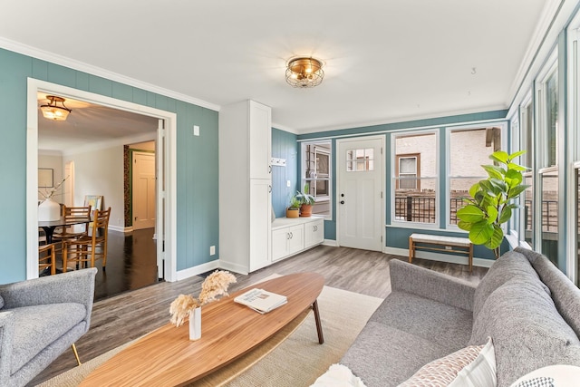 3615 33rd Ave S, Minneapolis, MN 55406 - living area featuring ornamental molding and light wood-type flooring