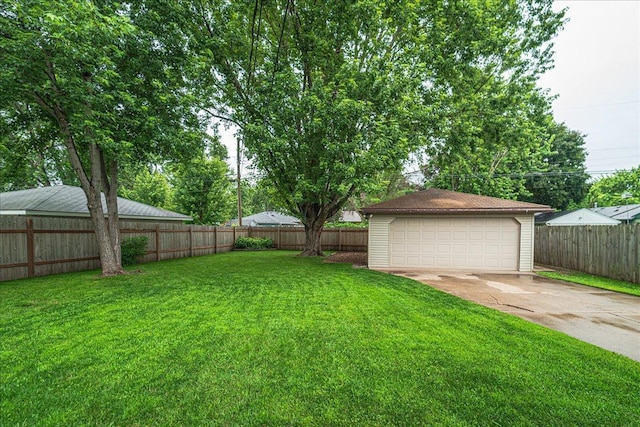 5220 Jersey Ave N, Crystal, MN 55428 - fenced backyard featuring a garage and an outdoor structure