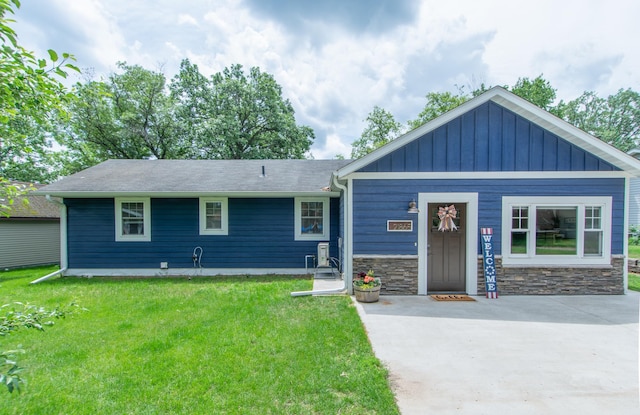 21865 512th Ln, Mcgregor, MN 55760 - view of front of property featuring a front lawn and stone siding