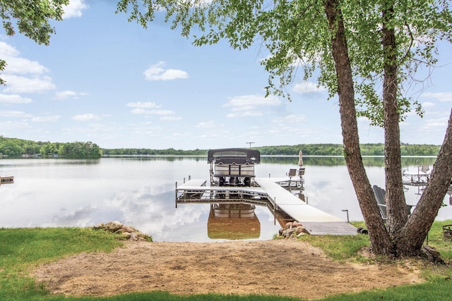 21865 512th Ln, Mcgregor, MN 55760 - dock featuring boat lift and a water view