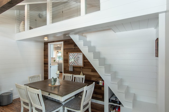 21865 512th Ln, Mcgregor, MN 55760 - dining room with wooden walls and wood finished floors