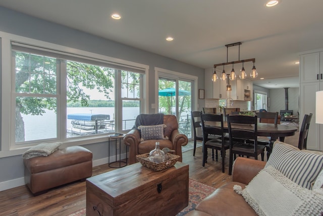 21865 512th Ln, Mcgregor, MN 55760 - living area featuring wood finished floors and recessed lighting