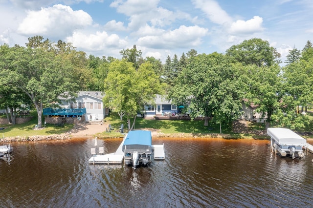 21865 512th Ln, Mcgregor, MN 55760 - dock featuring boat lift and a water view
